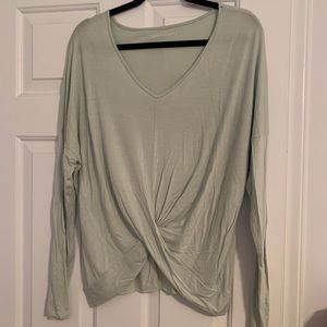 mint green long sleeve soft and sexy shirt